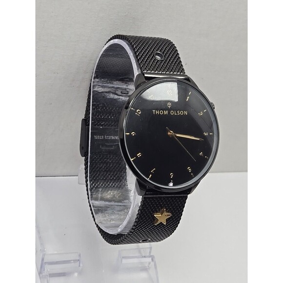 Thom Olson CBTO002 Night Dream Black Mesh Charm Watch 40mm Quartz New Battery - Picture 3 of 9